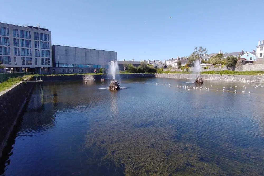 Drake’s Place Reservoir green space in Plymouth city centre circular walk route