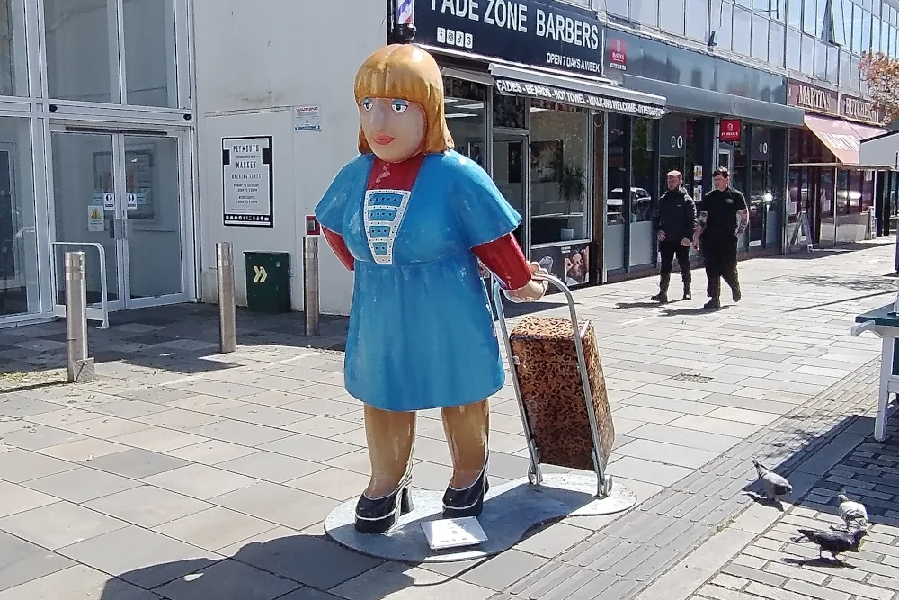 Plymouth Market - the first Beryl Cook character “The Shopper”